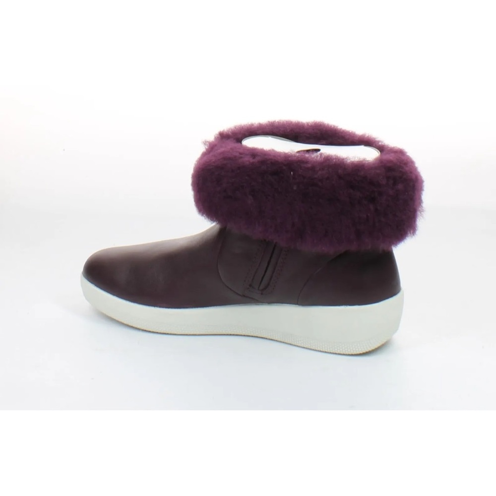 Fitflop shearling leather boots wine purple sz 6.5 $140 - Picture 3 of 5